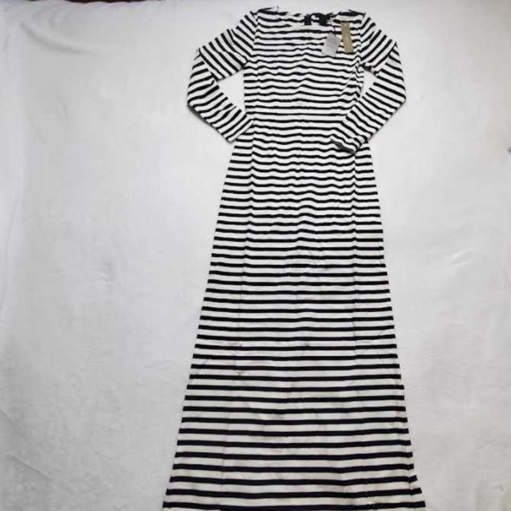 NEW WOMEN'S J CREW LONG SLEEVE STRIPED MAXI DRESS - Picture 5 of 10
